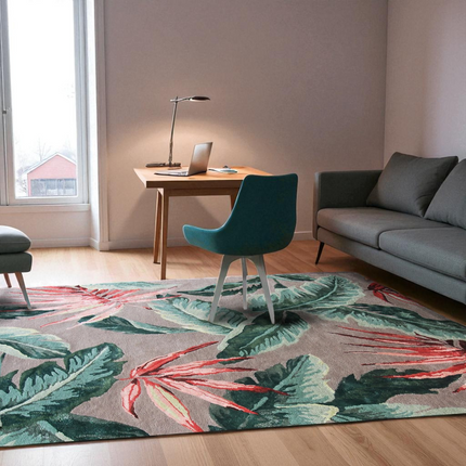 Hand Tufted Botanical Bloom Rug for Living Room