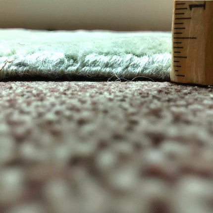 Hand Knotted Ikat Wool Rug: Soft Green & Beige Modern Carpet