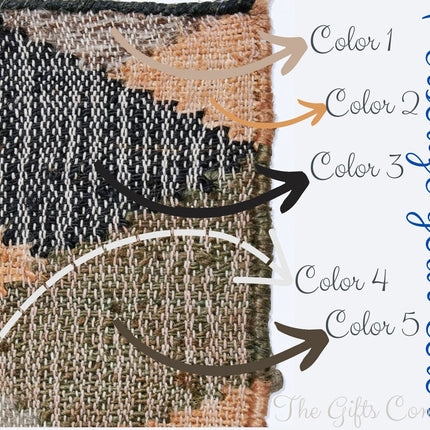 Handwoven Jute Wool Rug: Abstract Boho Decor, Customizable Size