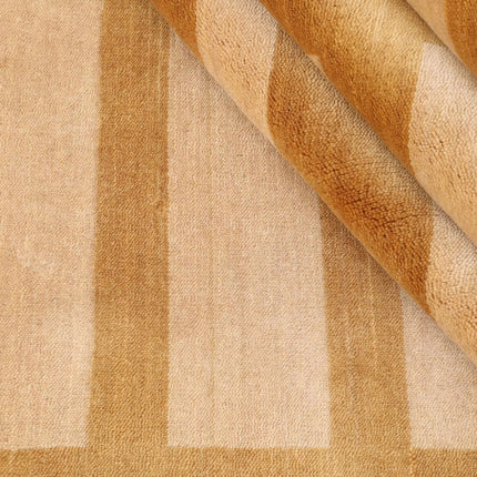 Hand Knotted Gabbeh Wool Rug: Modern Striped Indian Design