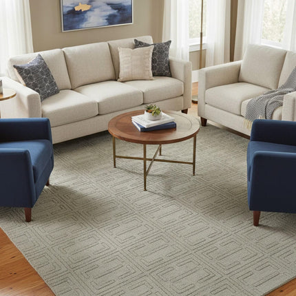 Handloom 8x10 Polyester Area Rug: Eco-Friendly Woven Texture