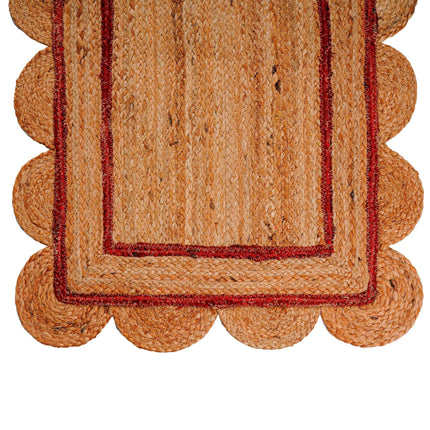 Custom Jute Scallop Rug: Handmade Boho Area Rug