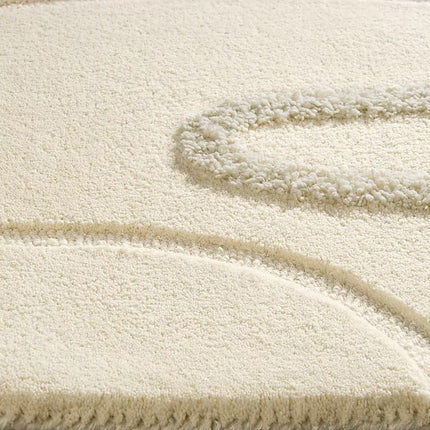 Hand Tufted Wool Area Rug: Abstract Minimalist Design