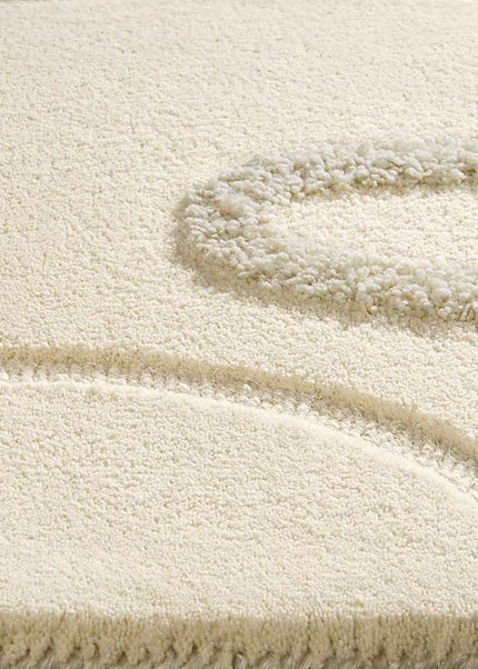 Hand Tufted Wool Area Rug: Abstract Minimalist Design