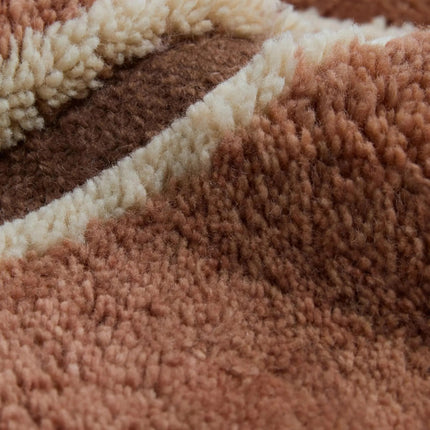 Hand Knotted Warm Earthy Tone Abstract Wool Rug for Living Room Decor