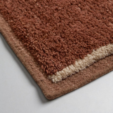 Hand Knotted Warm Earthy Tone Abstract Wool Rug for Living Room Decor