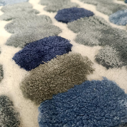 Polka Dot Wool & Viscose Rug: Hand-Tufted Modern Colorful Carpet