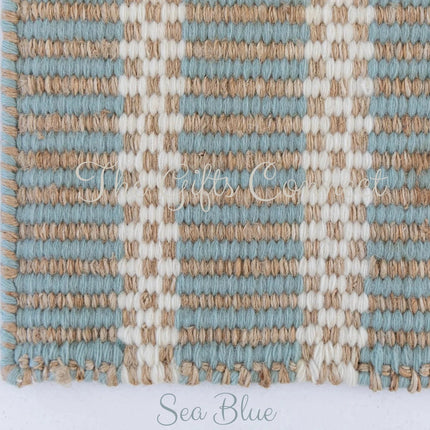 Handwoven Wool Jute Area Rug: Bohemian Reversible Rug