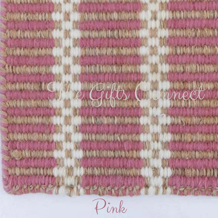Handwoven Wool Jute Area Rug: Bohemian Reversible Rug