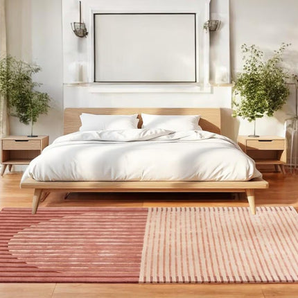 Hand Tufted Wool Rug: Modern Abstract Striped Design