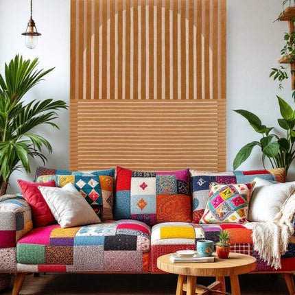 Hand Tufted Wool Rug: Modern Abstract Striped Design