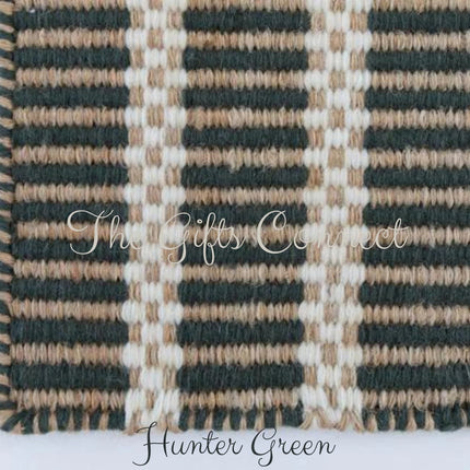 Handwoven Wool Jute Area Rug: Bohemian Reversible Rug