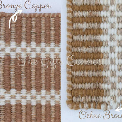 Handwoven Wool Jute Area Rug: Bohemian Reversible Rug
