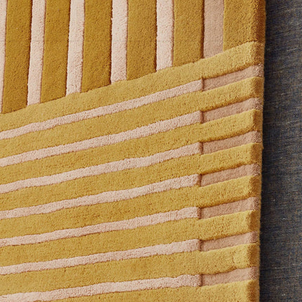 Hand Tufted Wool Rug: Modern Abstract Striped Design