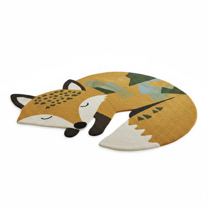 Fox Shape Wool Rug – Hand Tufted Cute Animal Kids Nursery Carpet