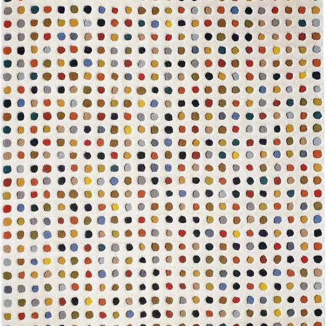 Hand Tufted Wool Polka Dot Rug: Multicolor Boho Decor