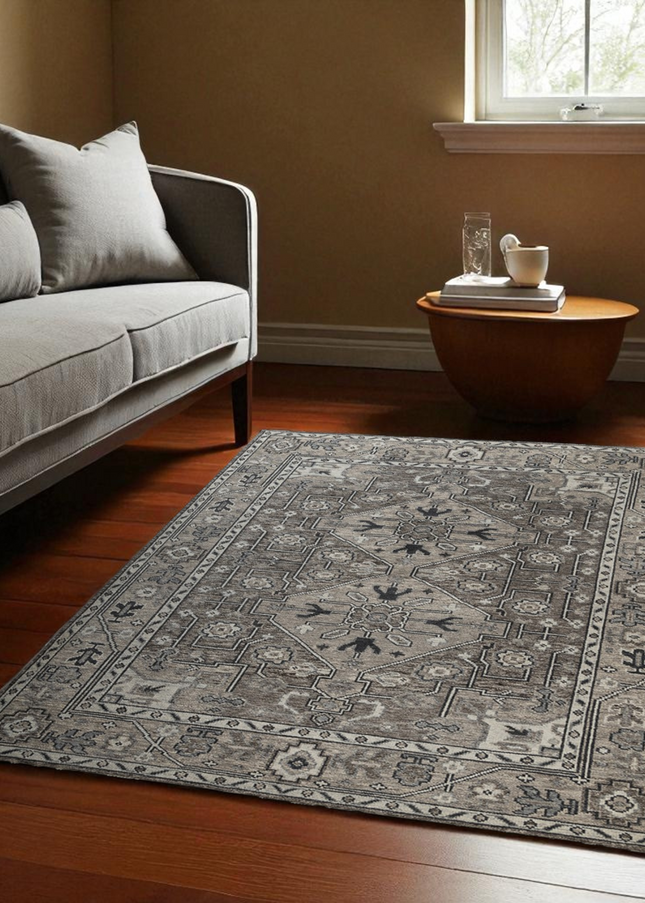 Traditional Oushak Wool Rug – Hand Knotted Anatolian Carpet 9x12 / 8x10