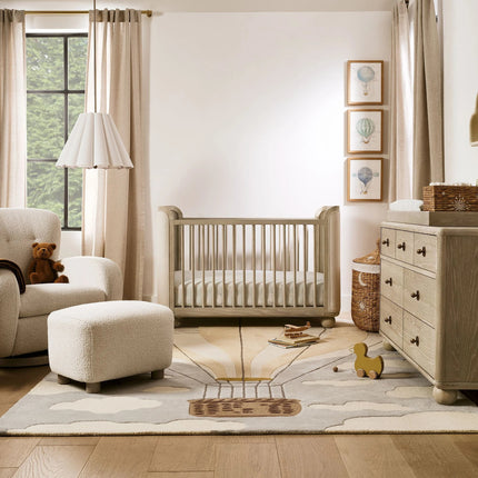 Hand-Tufted Wool Rug: Hot Air Balloon Nursery Decor