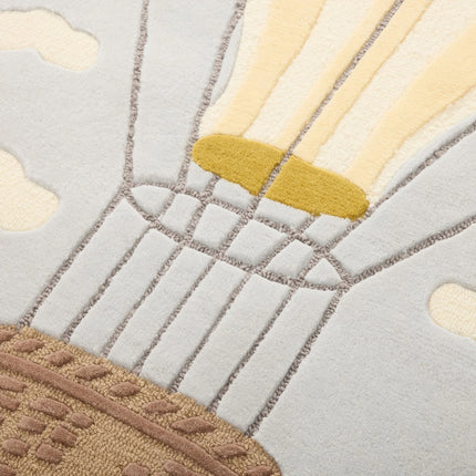 Hand-Tufted Wool Rug: Hot Air Balloon Nursery Decor