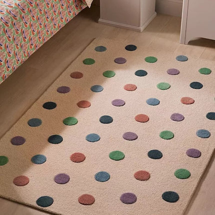 Playful Polka Dot Rug: A Colorful, Hand-Tufted Wool Playmat for Kids