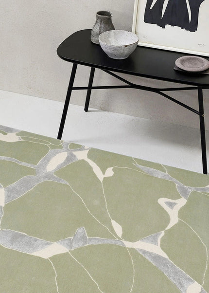 Hand-Tufted Abstract Wool Rug: Bohemian Multicolor Area Rug