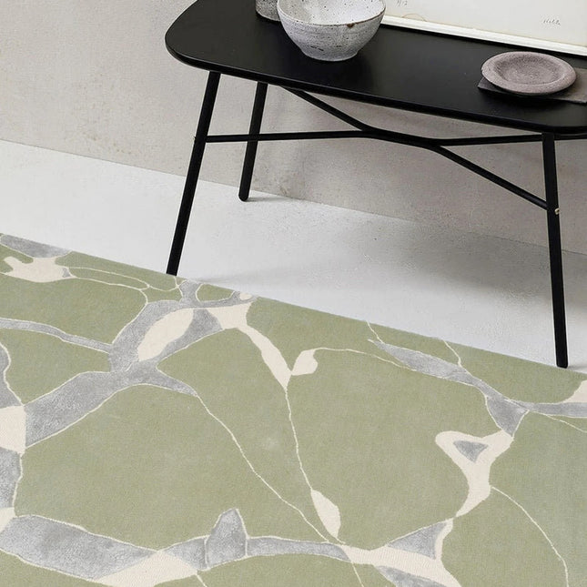Hand-Tufted Abstract Wool Rug: Bohemian Multicolor Area Rug