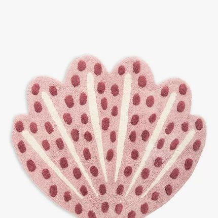 Soft Pink Shell Rug: Hand-Tufted Wool Playmat by TheGiftsConnect