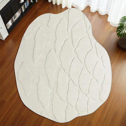 Hand Tufted Wool Rug: Irregular Organic Modern Design, Earthy Tones
