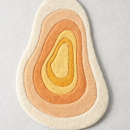 Abstract Hand Tufted Wool Rug, Amber Flow Modern Floor Carpet