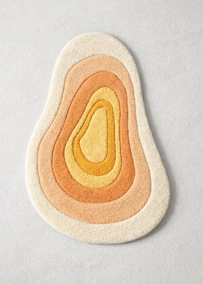 Abstract Hand Tufted Wool Rug, Amber Flow Modern Floor Carpet