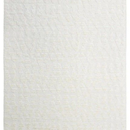 Hand Knotted Ivory Wool Rug: Textured Monochromatic Home Decor, 8x10