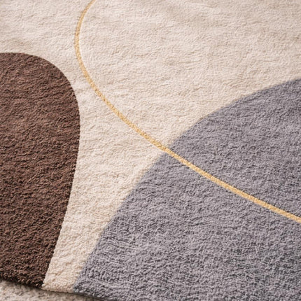 Modern Irregular Hand-Tufted Wool Rug, Abstract Neutral Shape Designer Area Carpet