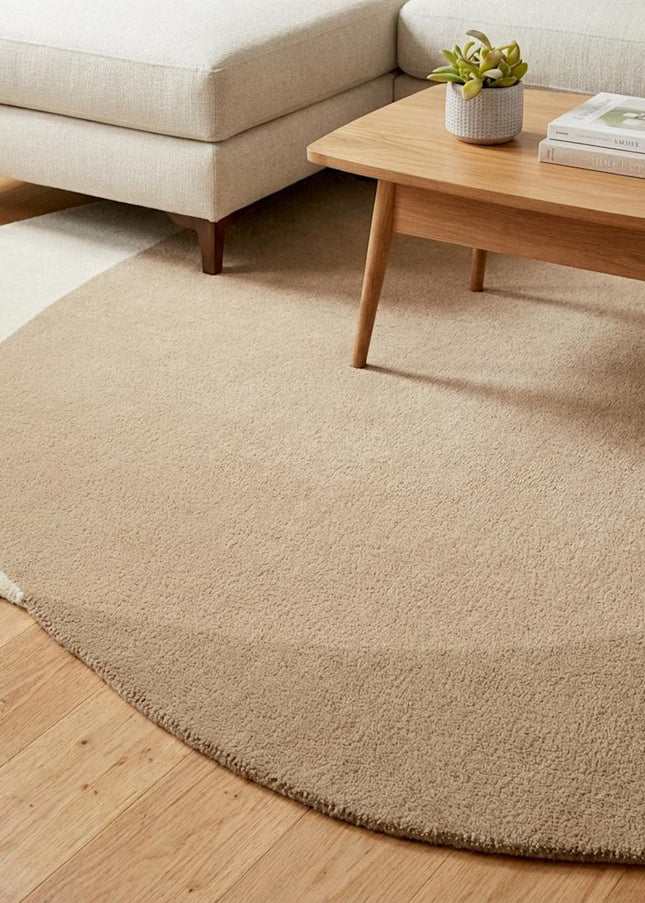 Hand Tufted Wool Rug: Irregular Abstract Design, Earthy Tones