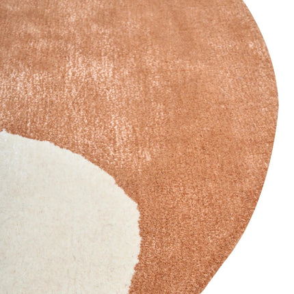 Modern Pebble Shape Viscose Rug – Earthy Neutral Tones