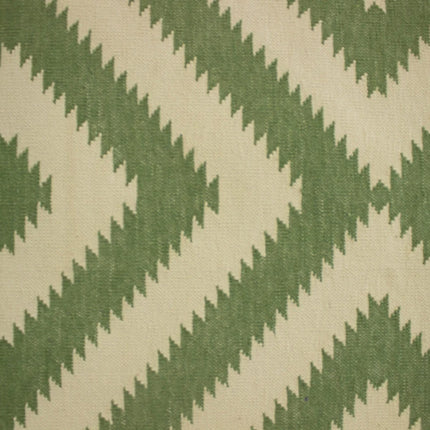 Handmade Pastel Green Cotton Area Rug: Bohemian Geometric Reversible Rug