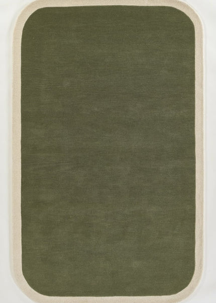 Hand Tufted Olive Green Wool Rug: Modern Living Room Decor