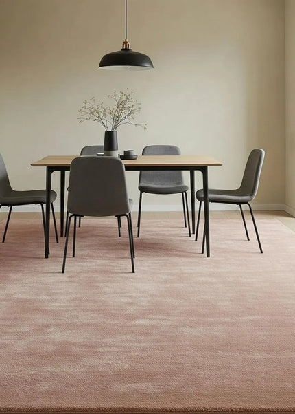 Hand Tufted Dusty Rose Wool Rug, Modern Carpet for Contemporary Spaces