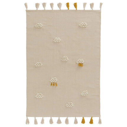 Soft Cotton Cloud Rug for Kids' Room | Handwoven, Eco-Friendly Flat Woven Cotton Carpet