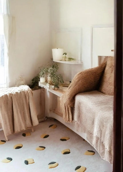 Hand Tufted Wool Lemon Rug: Yellow & Green Nursery Decor