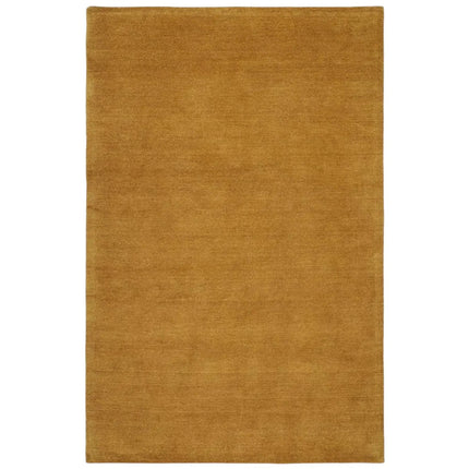 Hand Tufted Wool Area Rug, 8x10 Solid Golden Brown Modern Home Decor