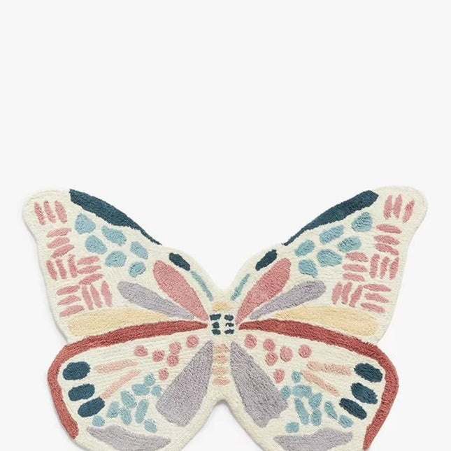 Hand-Tufted Wool Butterfly Rug: Kids Playroom Decor