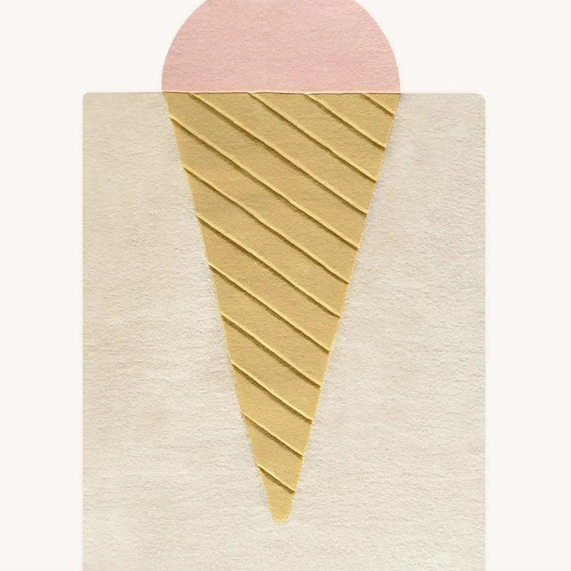 Hand Tufted Wool Ice Cream Rug: Kids Room Decor