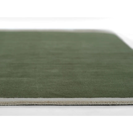 Hand Tufted Olive Green Wool Rug: Modern Living Room Decor