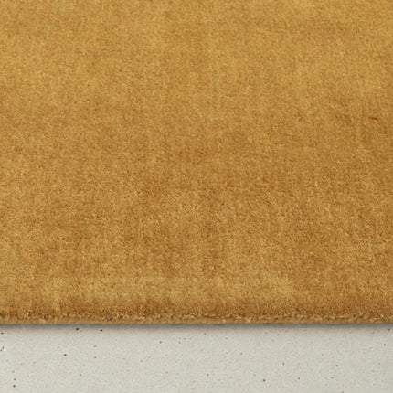 Hand Tufted Wool Area Rug, 8x10 Solid Golden Brown Modern Home Decor