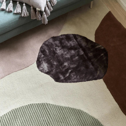 Hand-Tufted Wool Area Rug: Modern Geometric Design, Custom Size