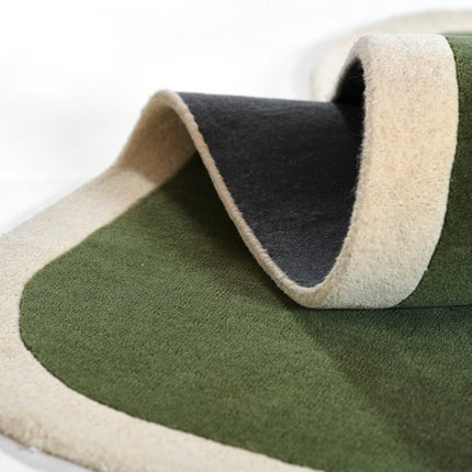 Hand Tufted Olive Green Wool Rug: Modern Living Room Decor