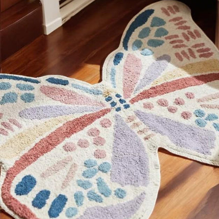 Hand-Tufted Wool Butterfly Rug: Kids Playroom Decor