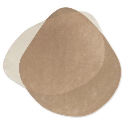 Hand Tufted Wool Rug: Irregular Abstract Design, Earthy Tones