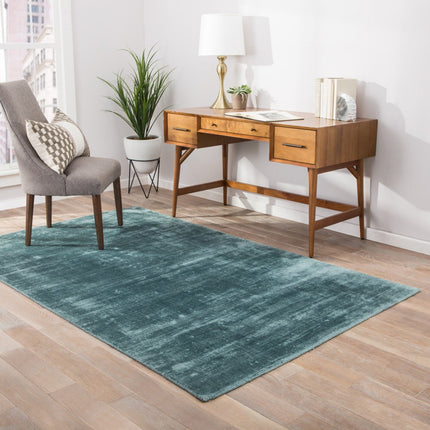 Hand Loomed Viscose Silk Rug: Faded Texture, Custom Color & Size