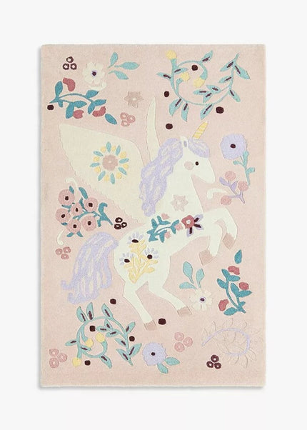 Hand-Tufted Wool Unicorn Rug: Enchanted Kids Room Carpet